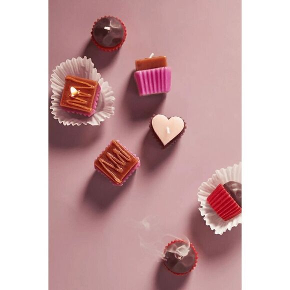 Anthropologie Lauren McIntosh Box of Chocolates Candle Set Gift Truffles NEW - Picture 2 of 4